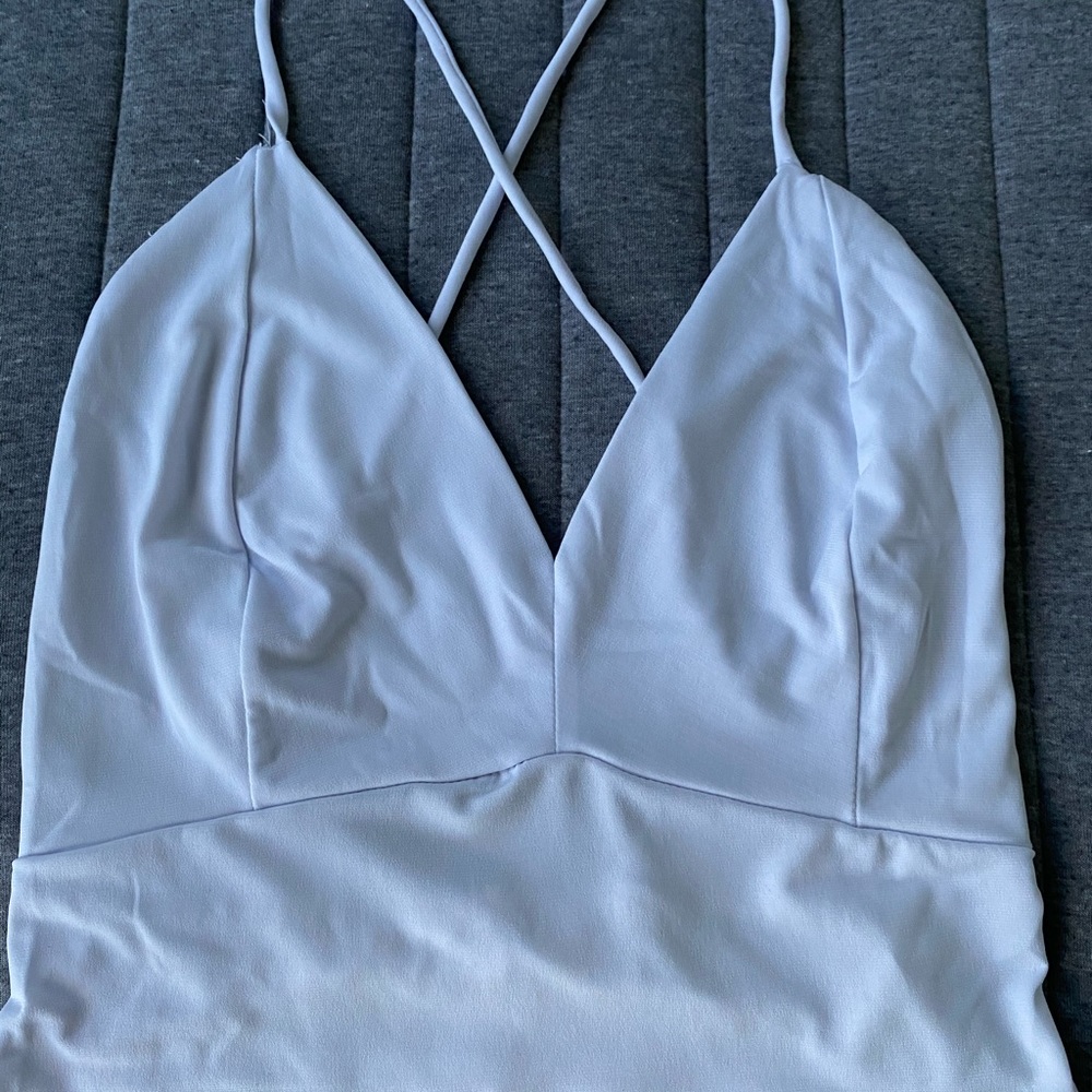 mini white cropped  tank top